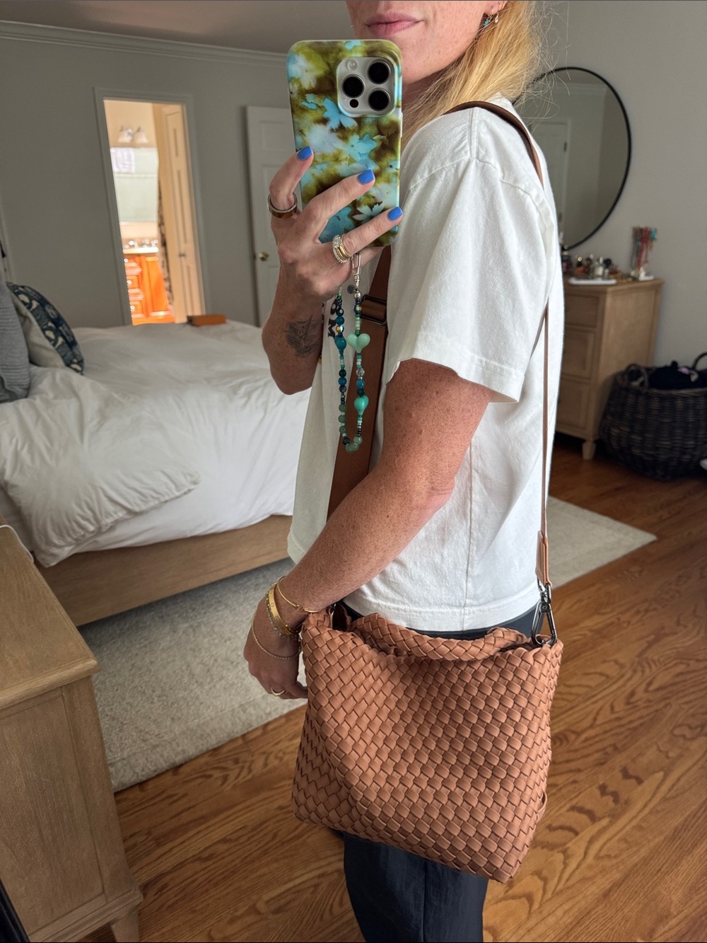 NAGHEDI small st. Barths woven bag Cognac Brown - Picture 8 of 8